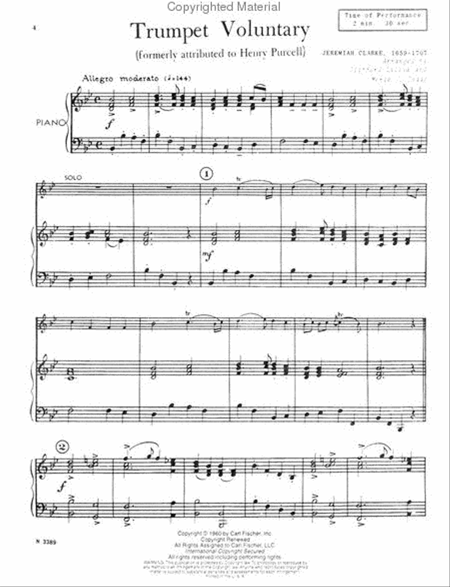 Trumpet Voluntary Cornet scores gallery preview page 2