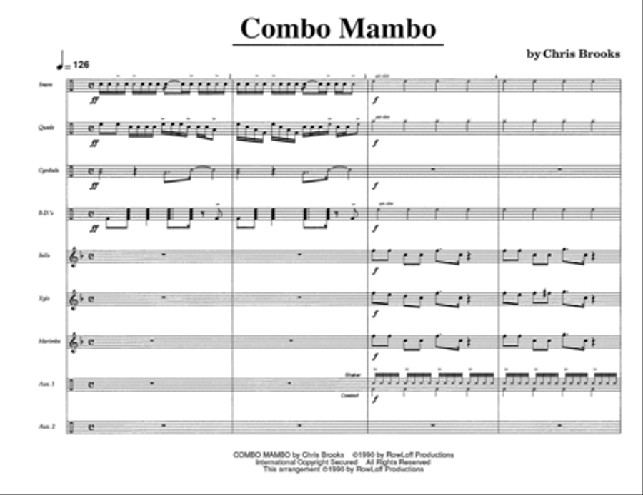 Combo Mambo w/Tutor Tracks Percussion Ensemble scores gallery preview page 3