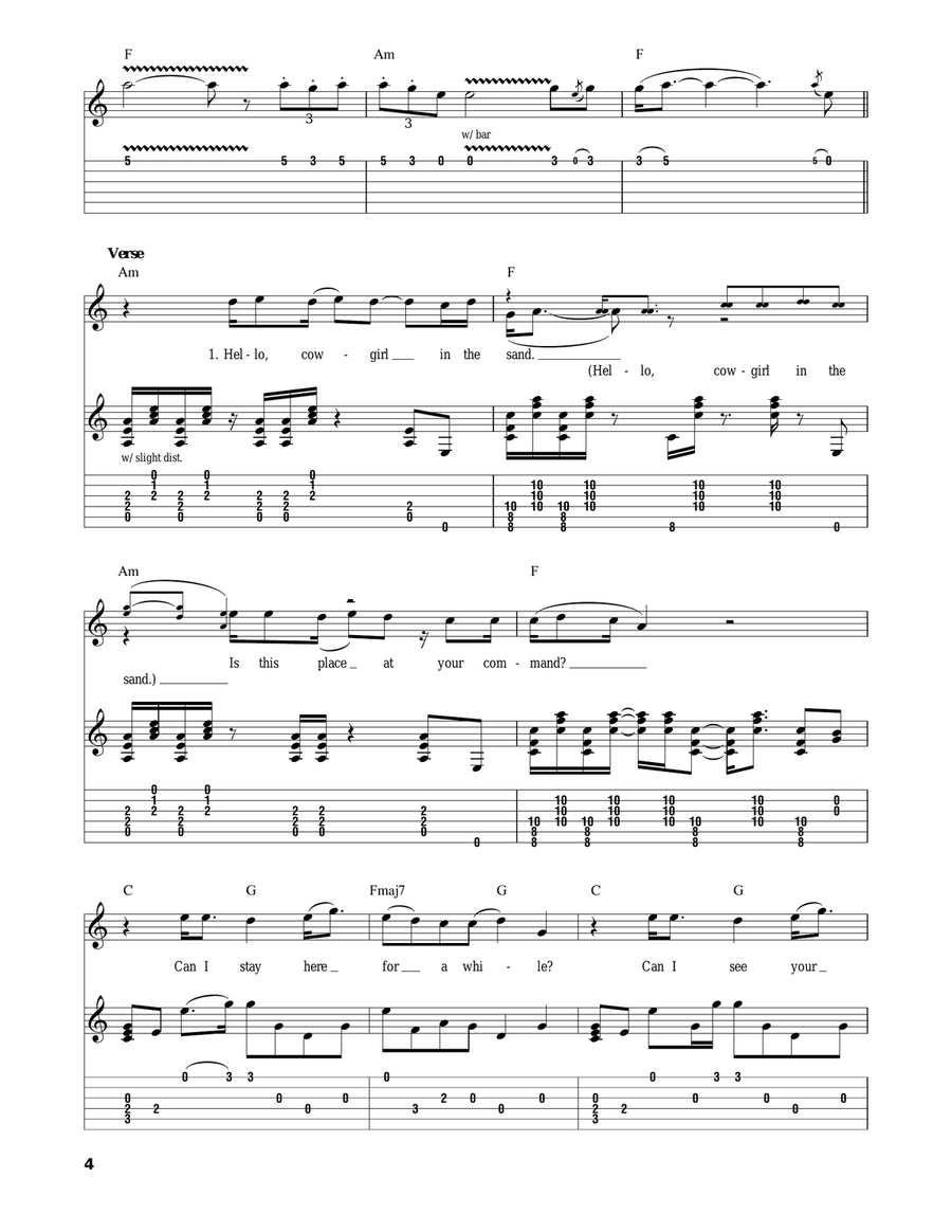 Cowgirl In The Sand Acoustic Guitar scores gallery preview page 4