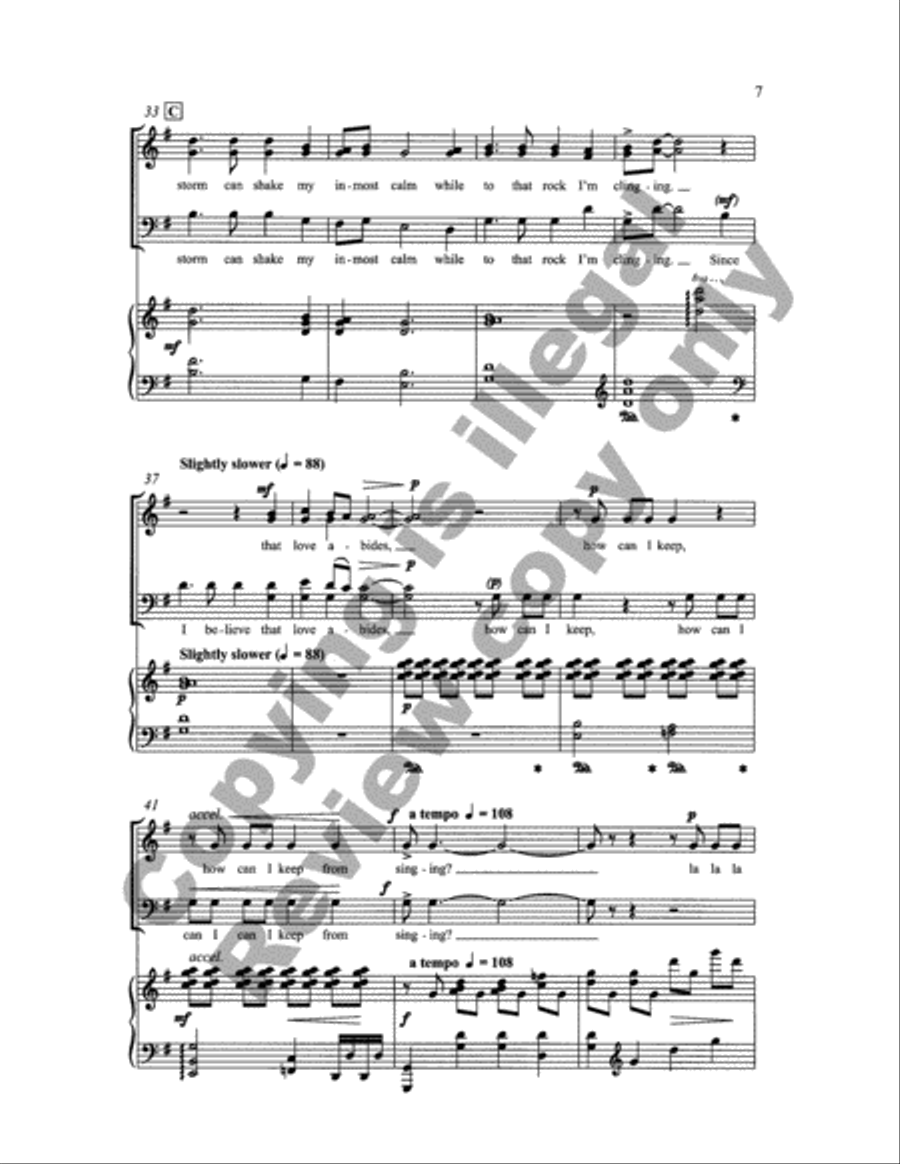 How Can I Keep from Singing? (Choral Score) 4-Part scores gallery preview page 20