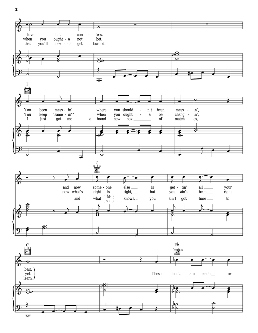 These Boots Are Made For Walkin' Acoustic Guitar scores gallery preview page 2