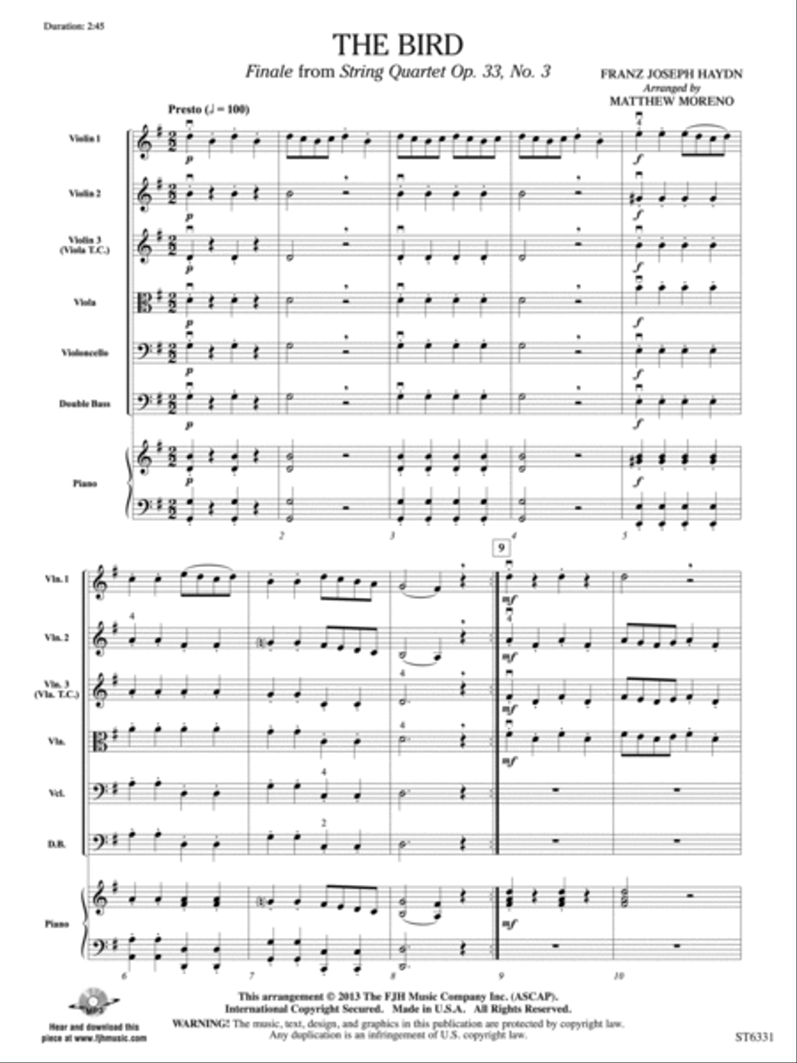 The Bird: Score String Orchestra scores gallery preview page 3
