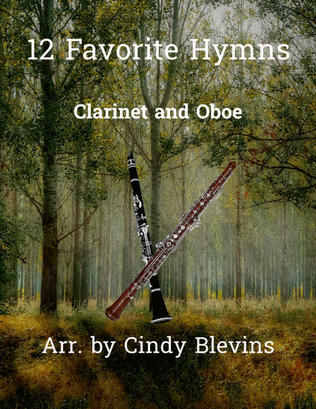 Book cover for 12 Favorite Hymns, for Clarinet and Oboe