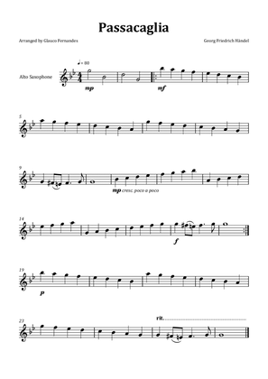 Passacaglia by Handel/Halvorsen - Alto Saxophone Solo