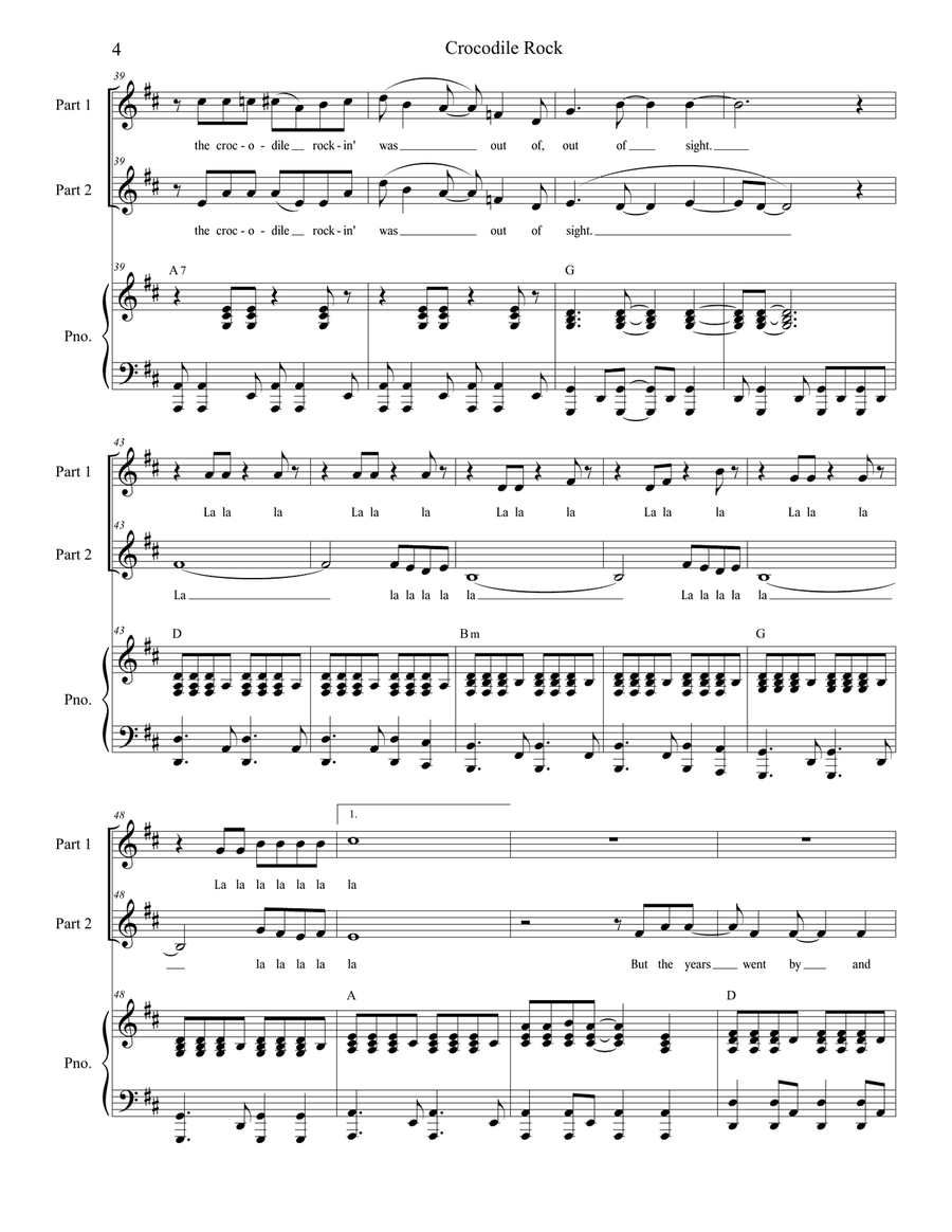 Crocodile Rock 2-Part scores gallery preview page 4