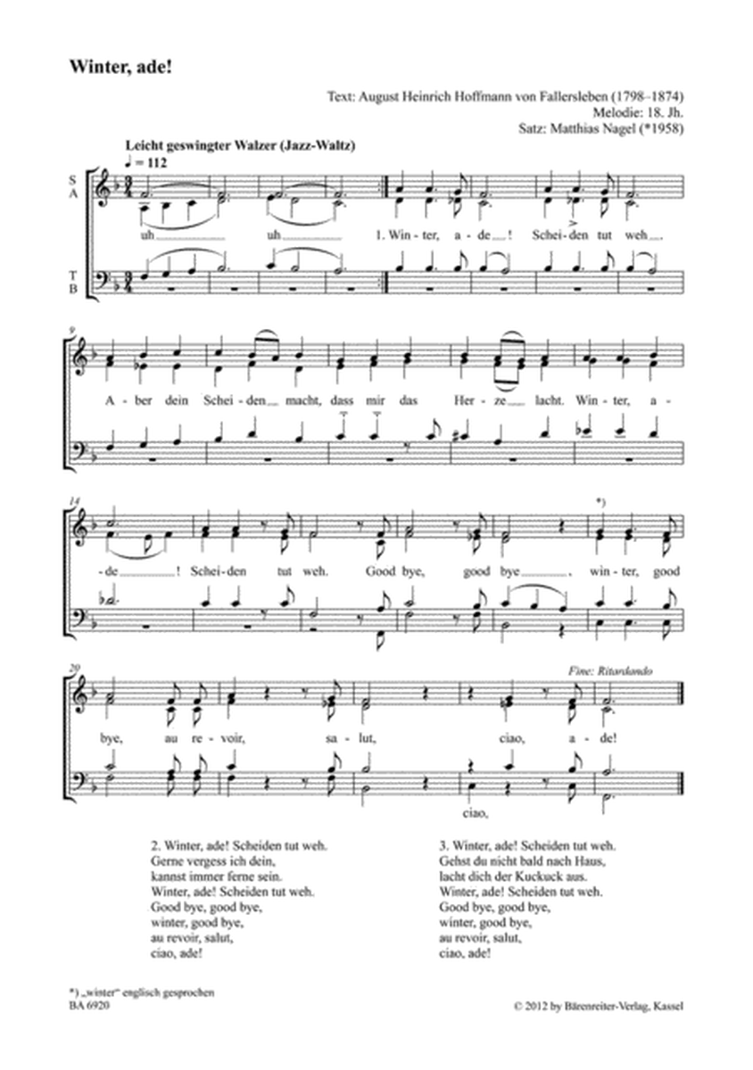 Chorbuch Unsere Volkslieder