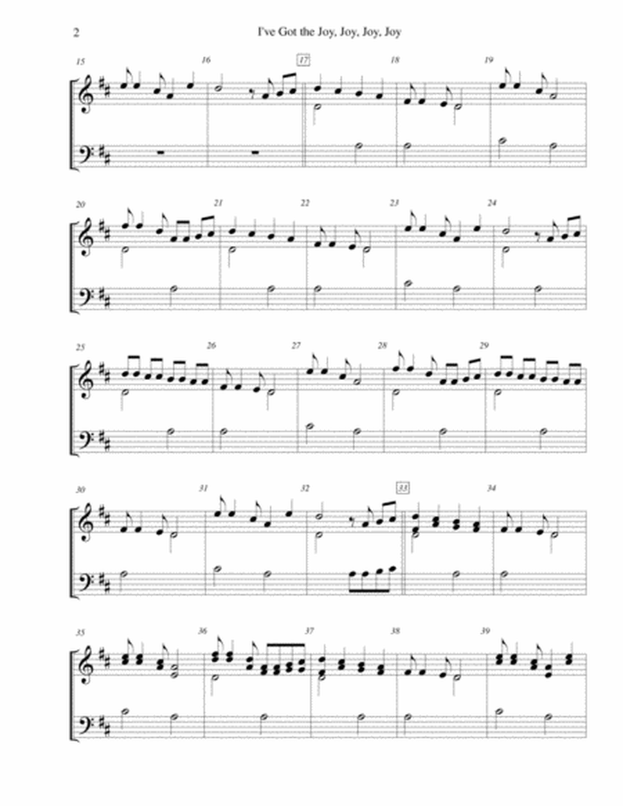 I've Got the Joy, Joy, Joy, Joy (Down in My Heart) - for 2-octave handbell choir image number null