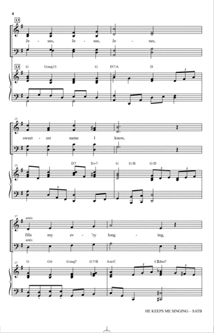 He Keeps Me Singing 4-Part scores gallery preview page 3