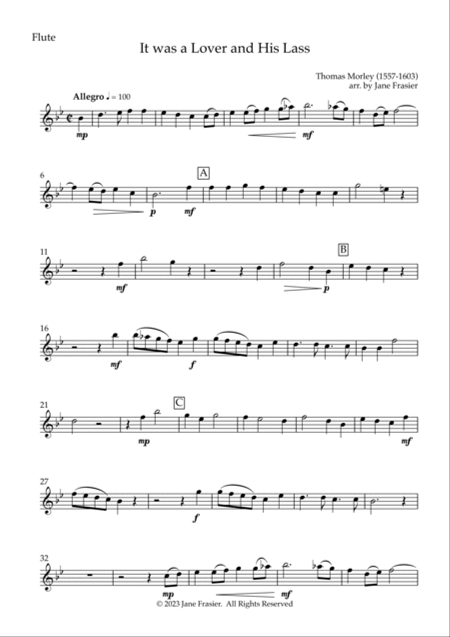 It Was a Lover and His Lass Flute Solo scores gallery preview page 4