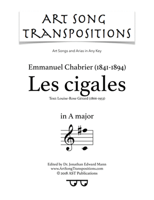 CHABRIER: Les cigales (transposed to A major)