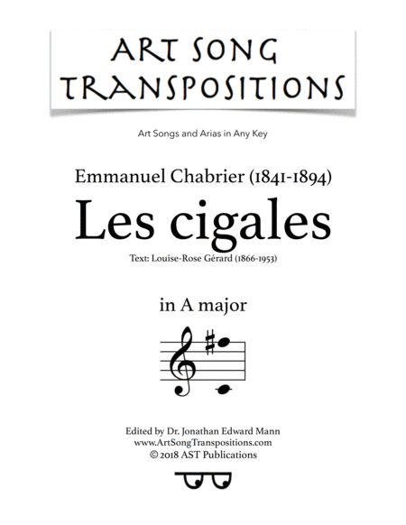 CHABRIER: Les cigales (transposed to A major)