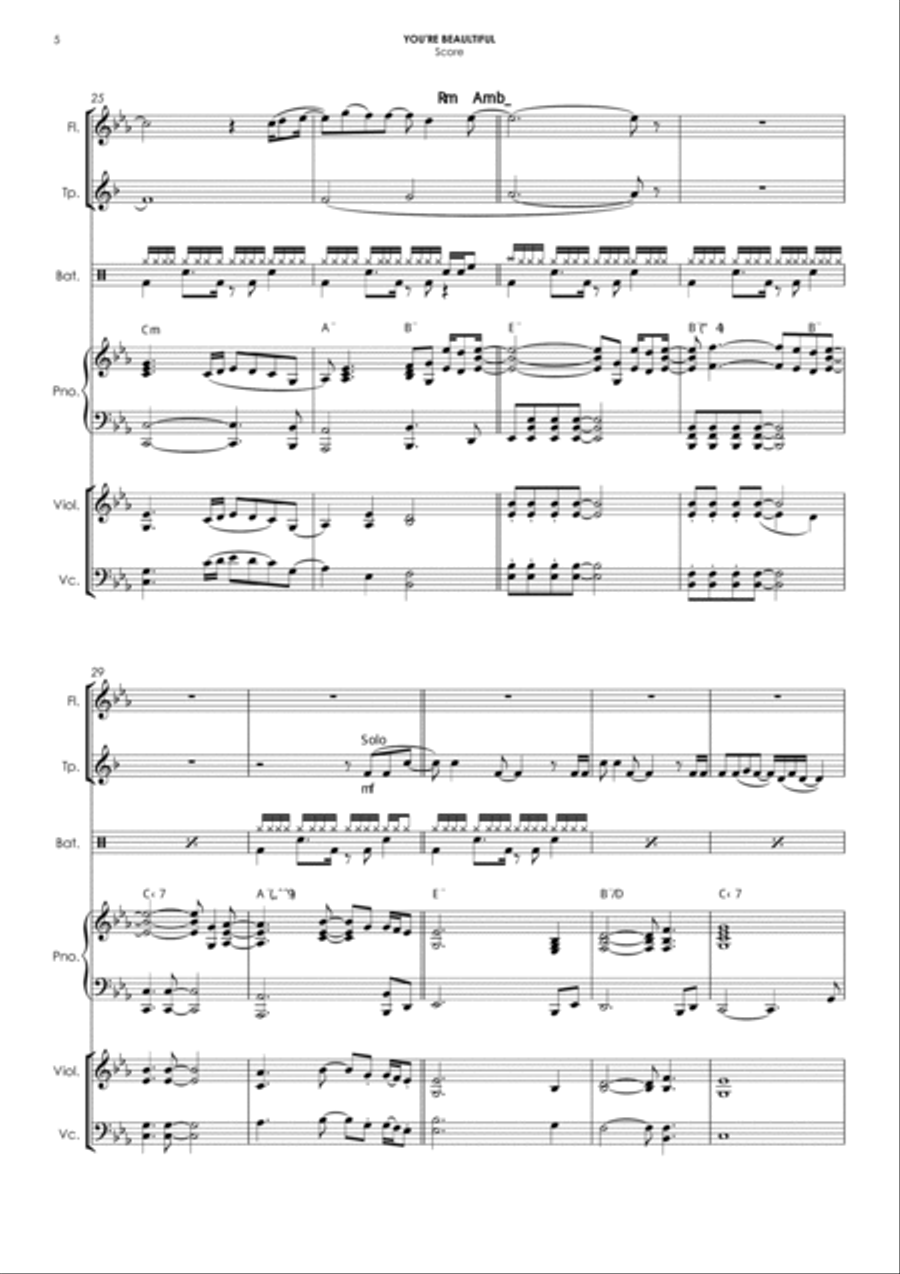 You're Beautiful Small Ensemble scores gallery preview page 5