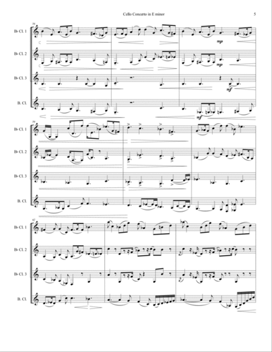 Elgar - Cello Concerto - Clarinet Quartet Elgar - Cello Concerto - Clarinet Quartet Clarinet Solo scores gallery preview page 5