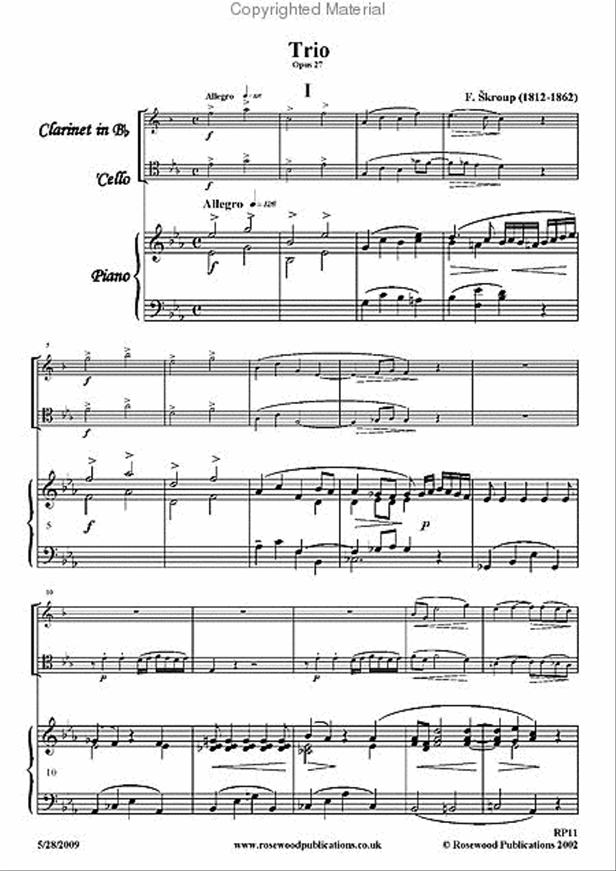 Trio, Op. 27 Clarinet scores gallery preview page 2
