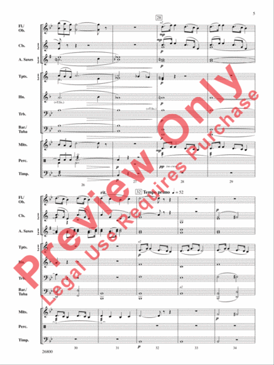 Largo from New World Symphony Concert Band scores gallery preview page 6