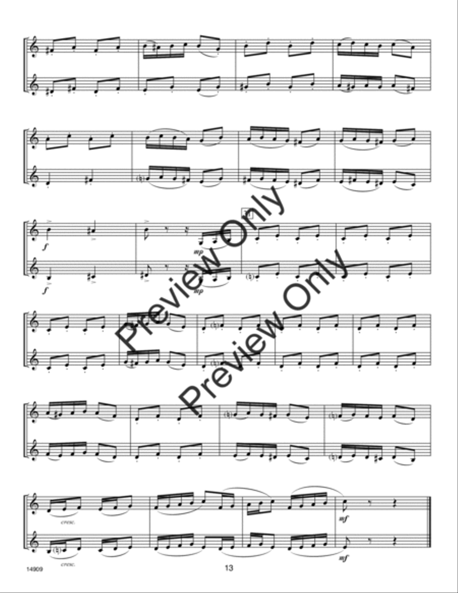 30 Melodious Duets- Clarinet Woodwind Duet scores gallery preview page 13