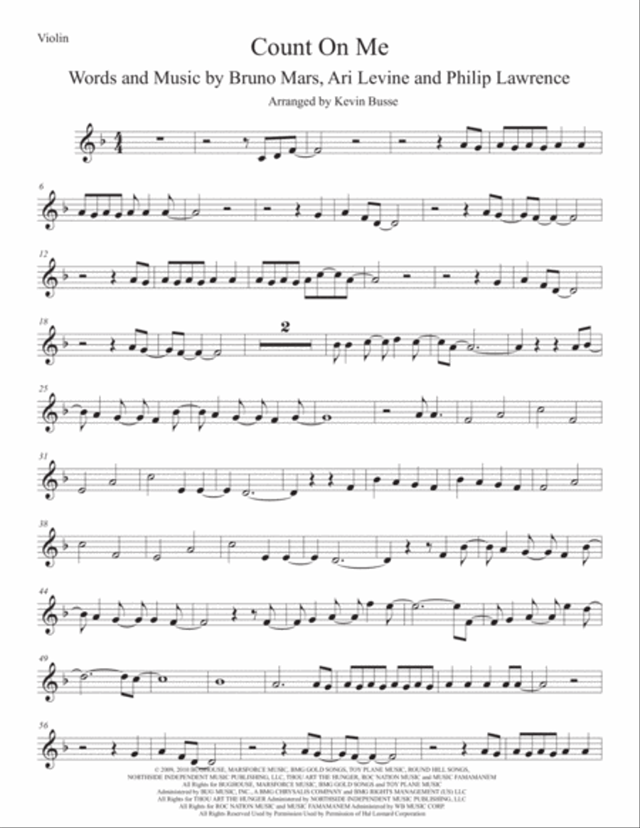 Count On Me Count On Me Violin Solo scores gallery preview page 1