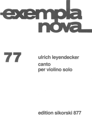 Book cover for Canto Per Violino Solo