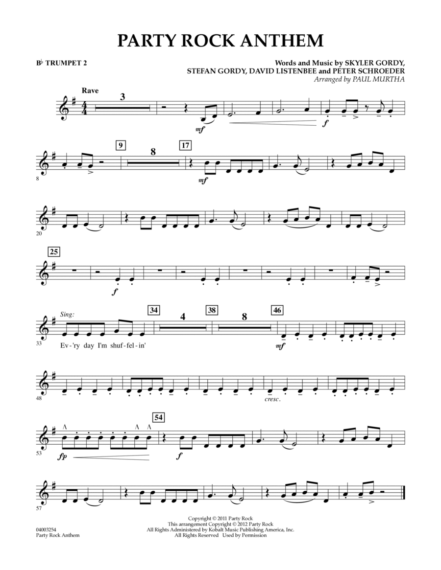 Party Rock Anthem - Bb Trumpet 2