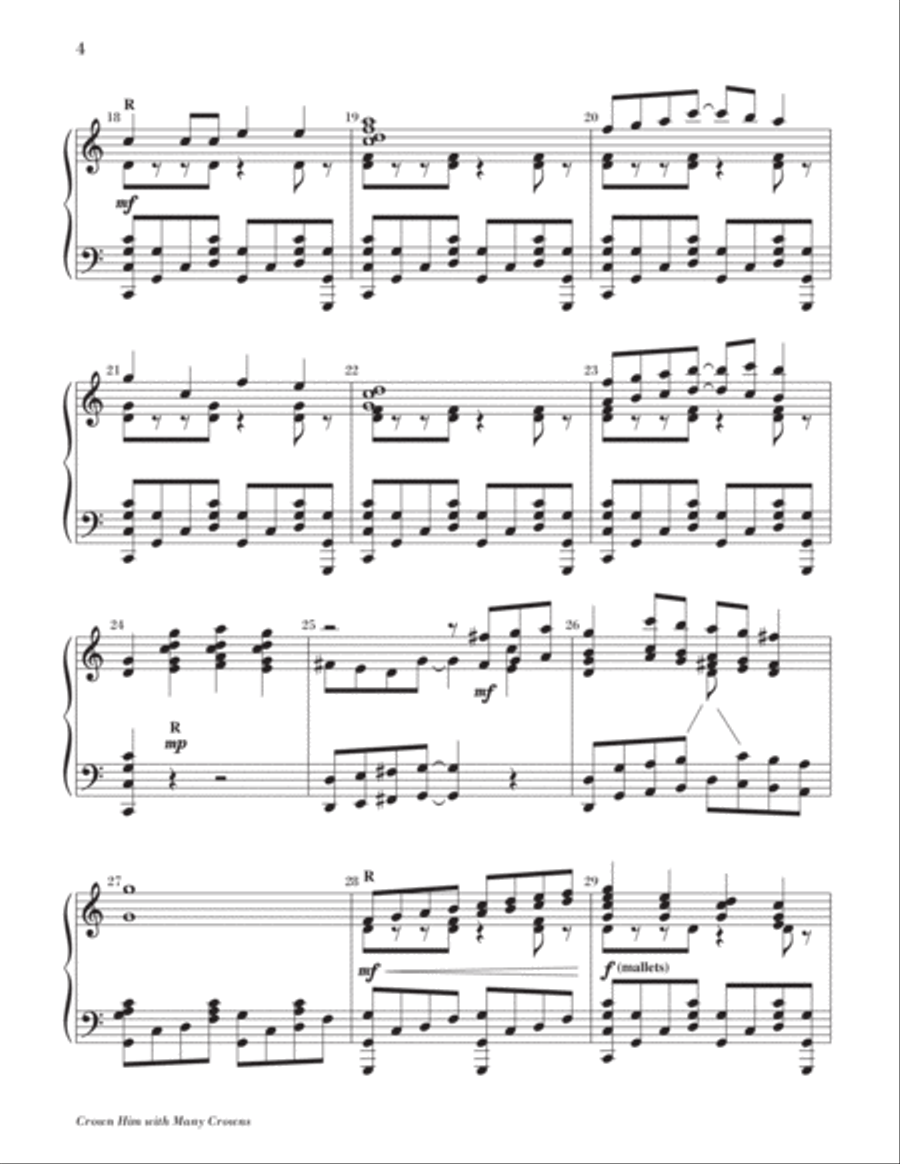 Crown Him with Many Crowns Handbell Choir scores gallery preview page 4