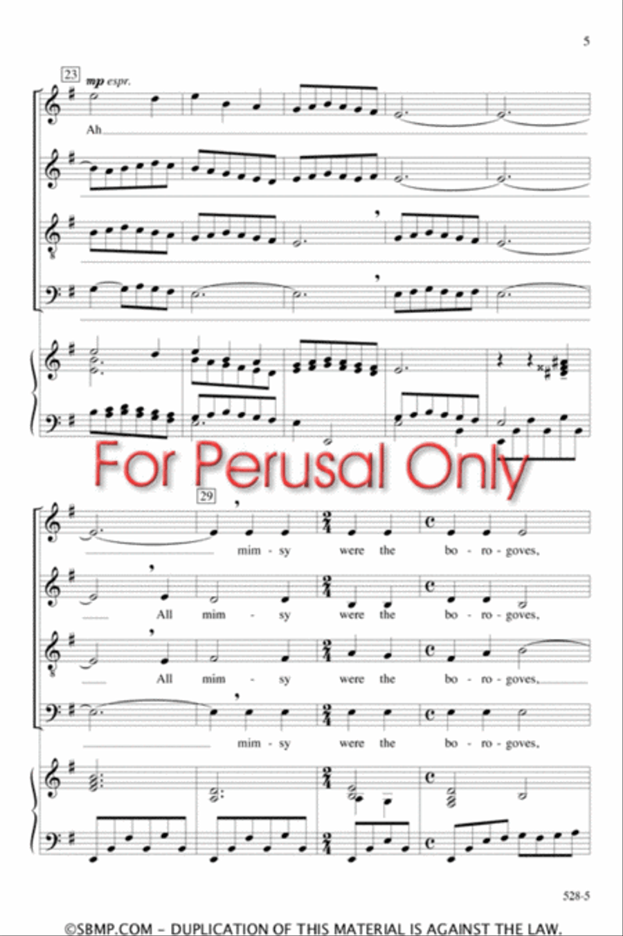 Jabberwocky - SATB Octavo 4-Part scores gallery preview page 4
