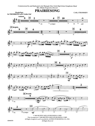 Prairiesong: (wp) 1st B-flat Trombone T.C.