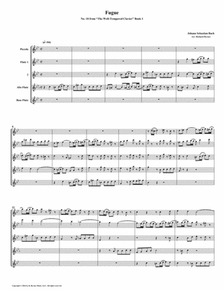 Fugue 18 from Well-Tempered Clavier, Book 1 (Flute Quintet)