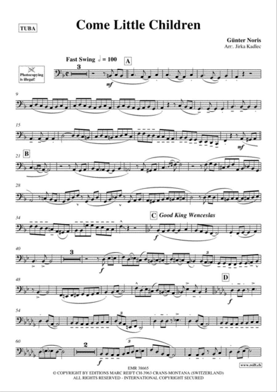 Come Little Children Tuba scores gallery preview page 2