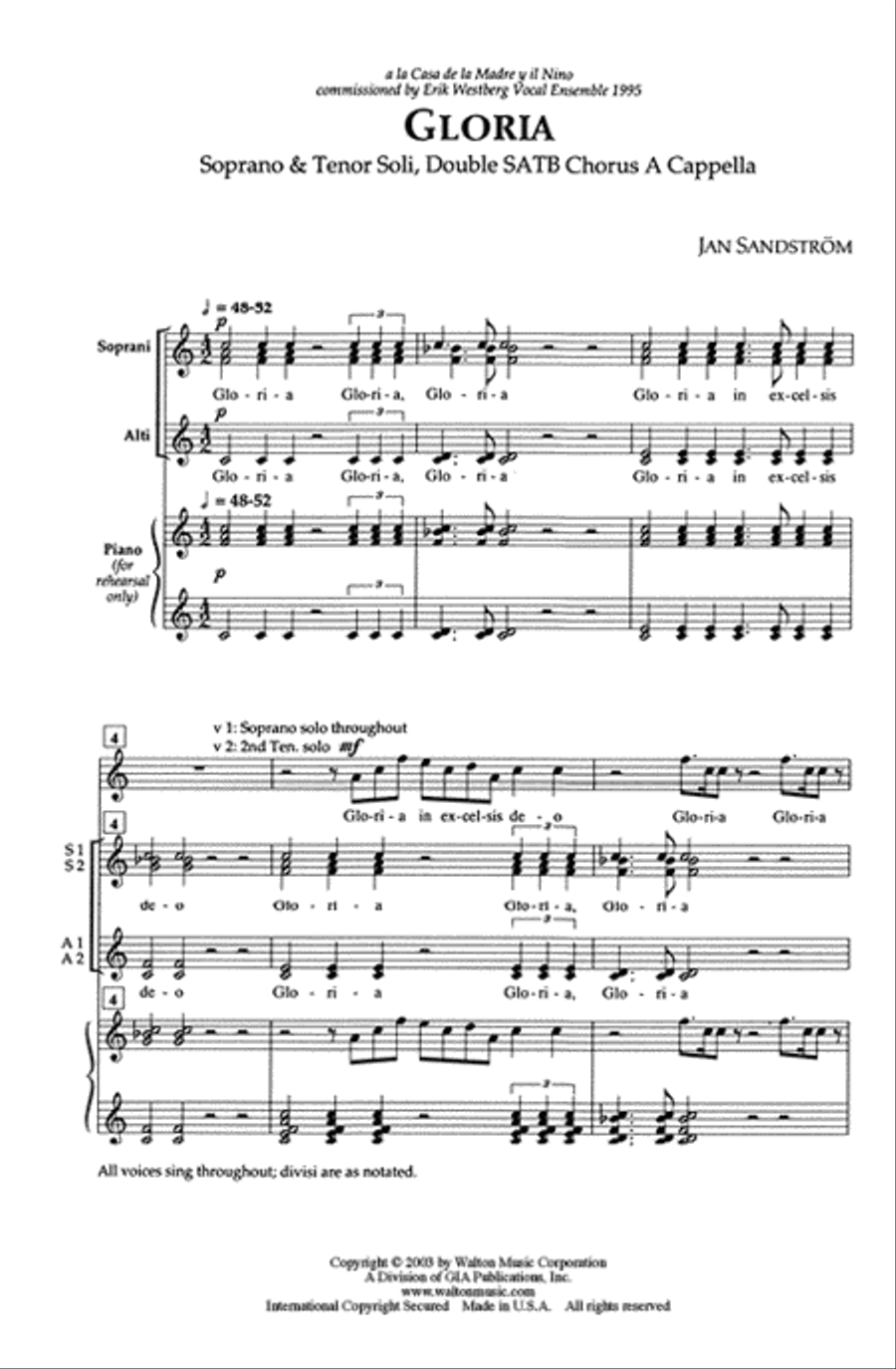 Gloria - SSAATTBB SSAATTBB scores gallery preview page 2