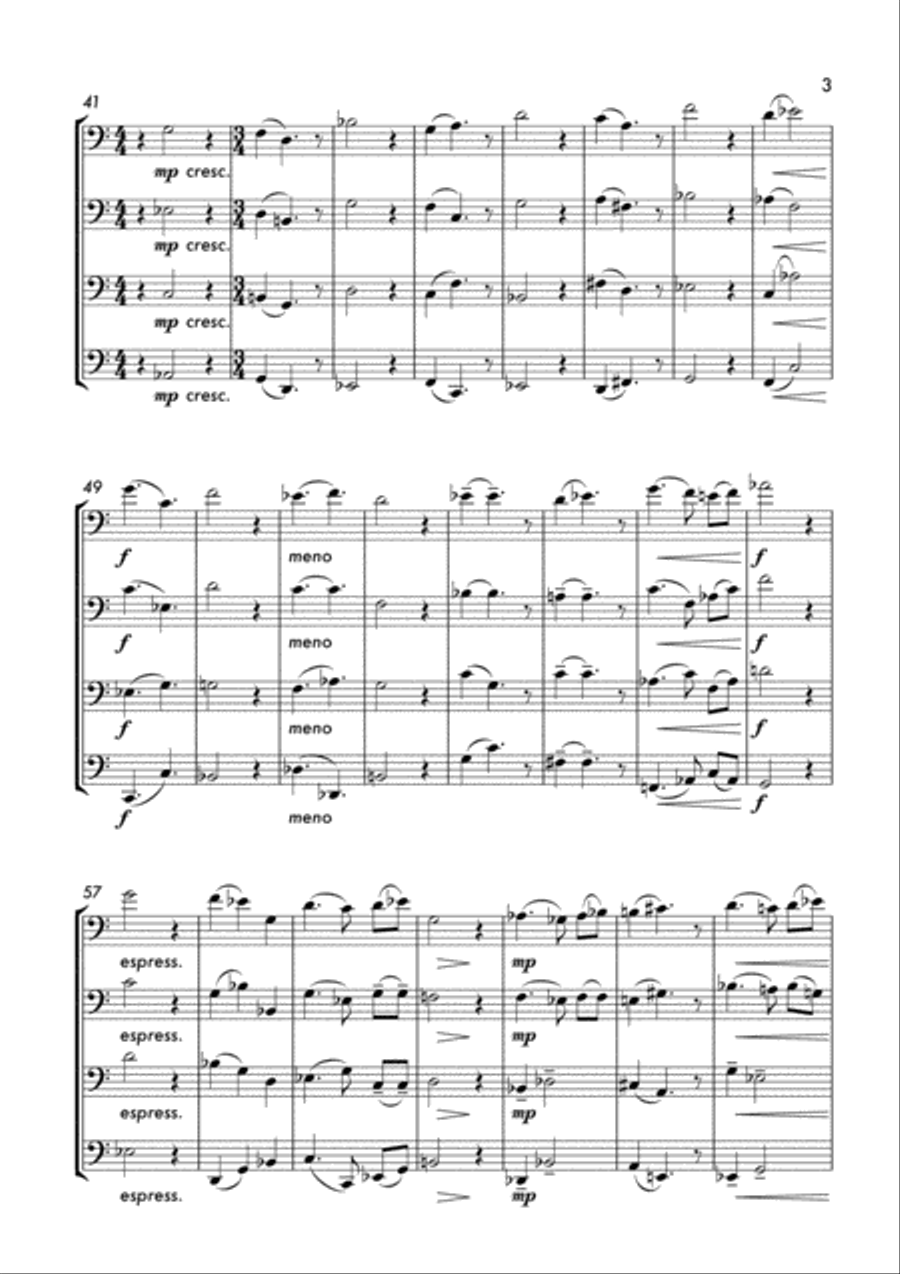 Anne 2 (Cello Quartet) String Quartet scores gallery preview page 4