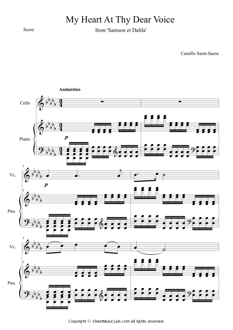 My Heart At Thy Dear Voice Voice scores gallery preview page 1