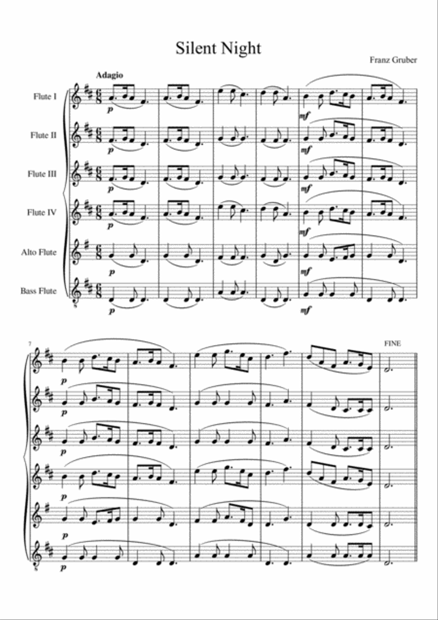 Silent Night Silent Night Woodwind Ensemble scores gallery preview page 2