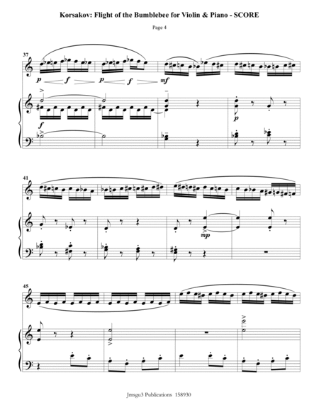 Rimsky-Korsakov: Flight of the Bumblebee for Violin & Piano image number null