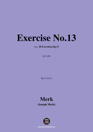 Merk-Exercise No.13,Op.11 No.13,from '20 Exercises,Op.11',for Cello
