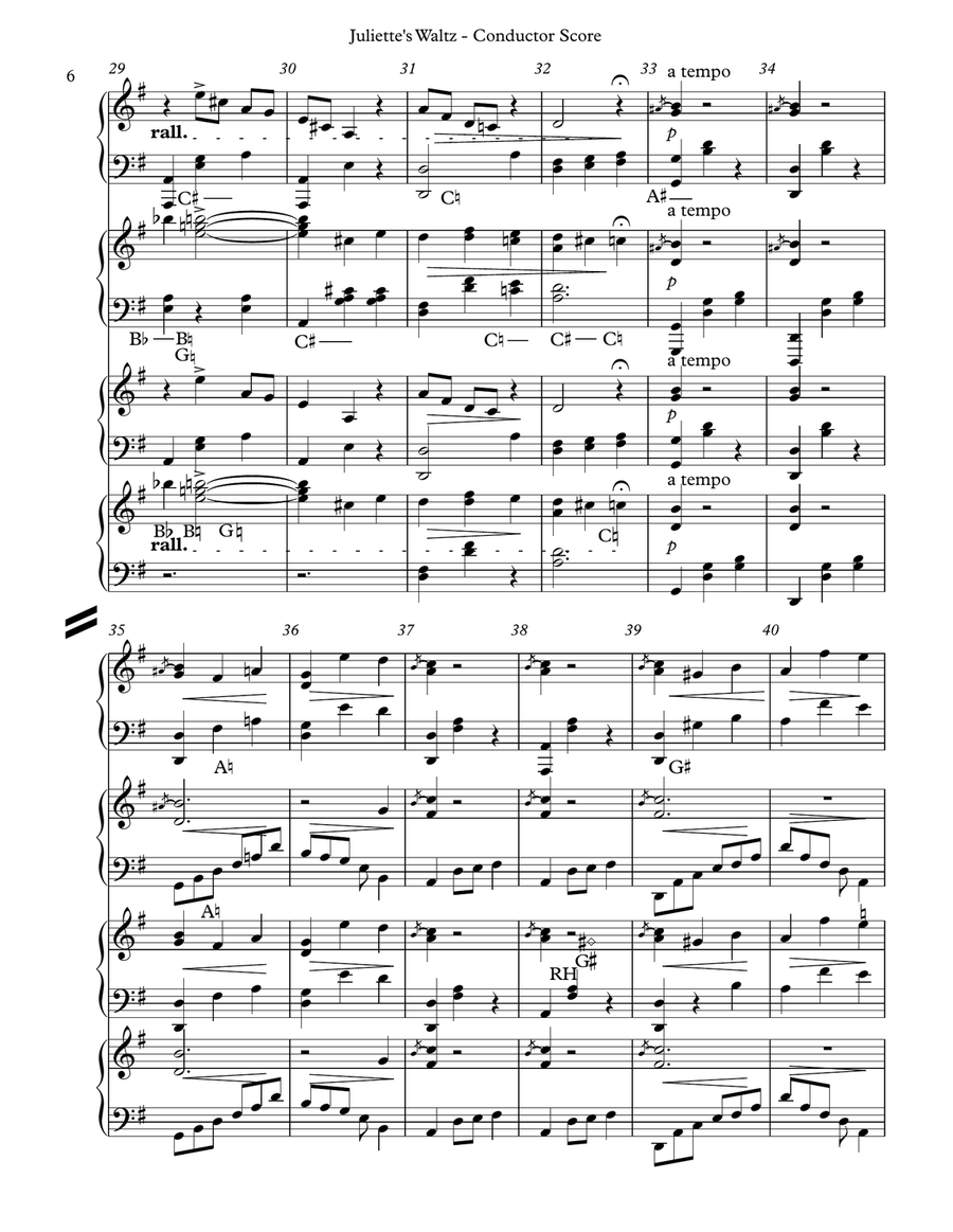 Juliette's Waltz, Harp Conductor Score Small Ensemble scores gallery preview page 6