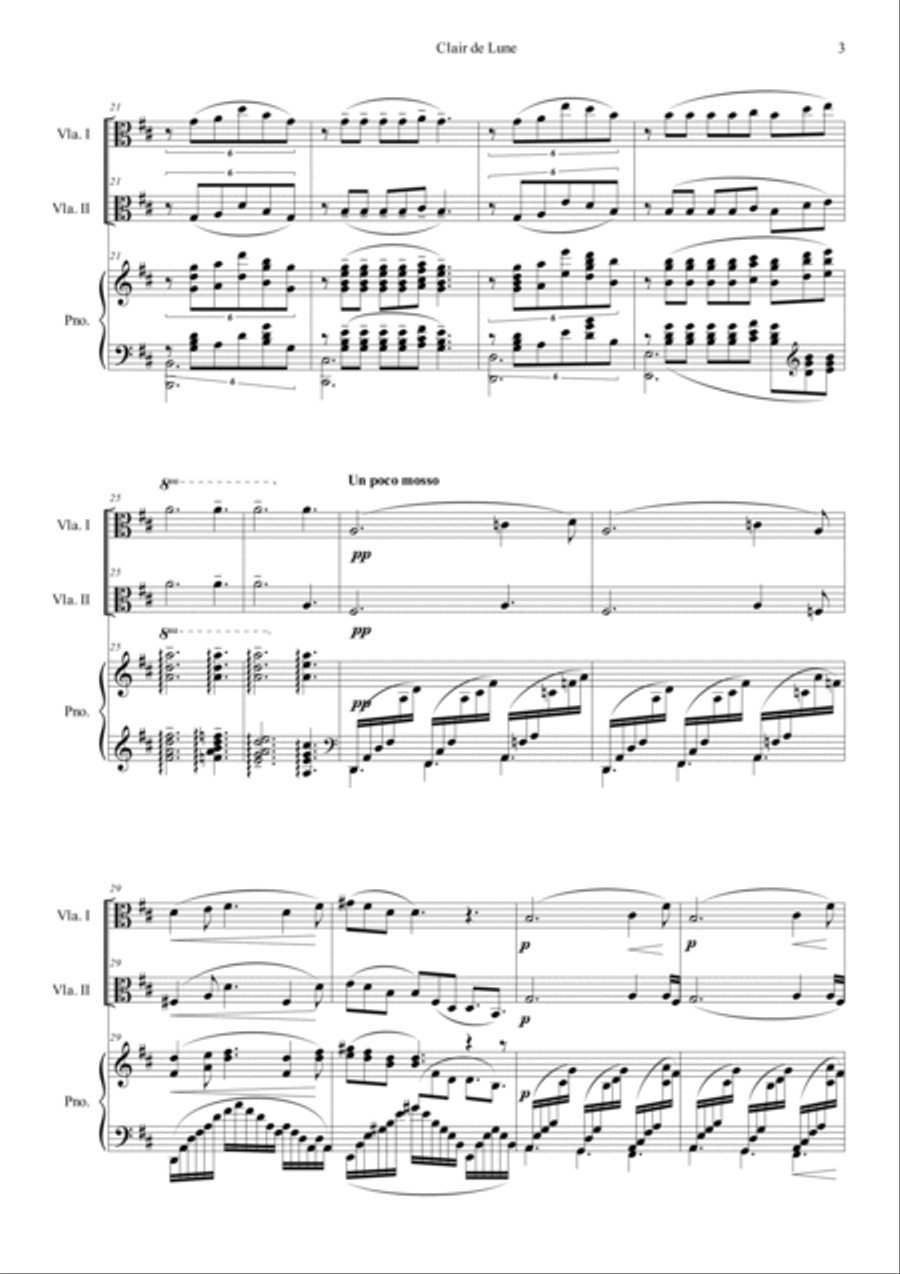 Clair de Lune in D Viola scores gallery preview page 3