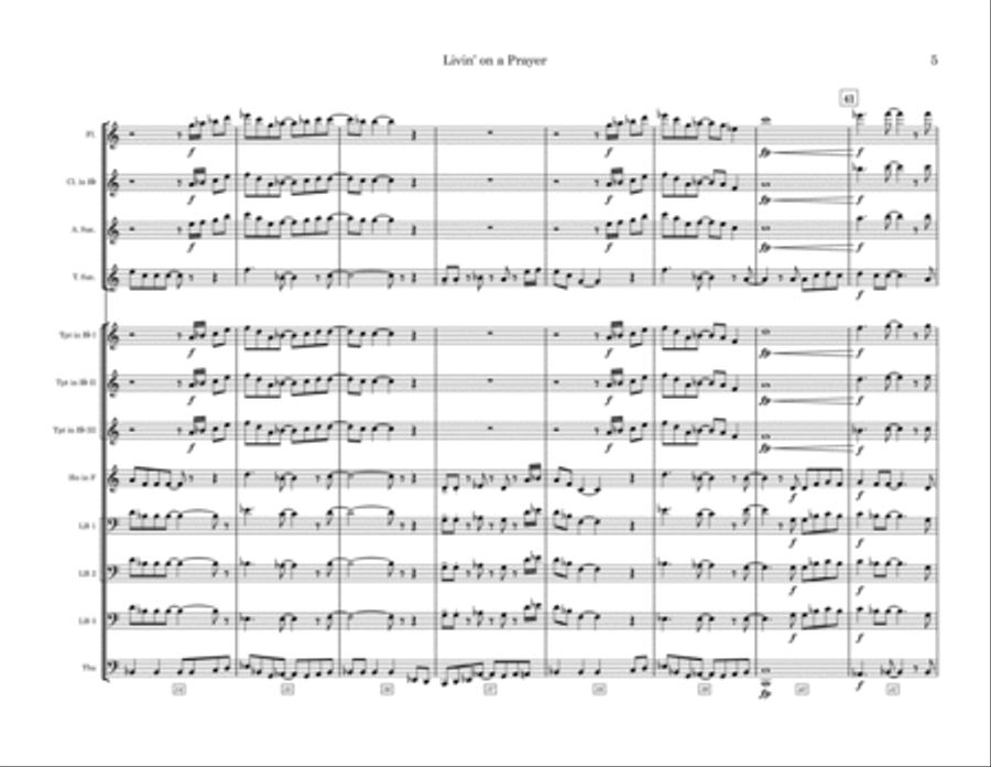 Livin' On A Prayer Marching Band scores gallery preview page 5