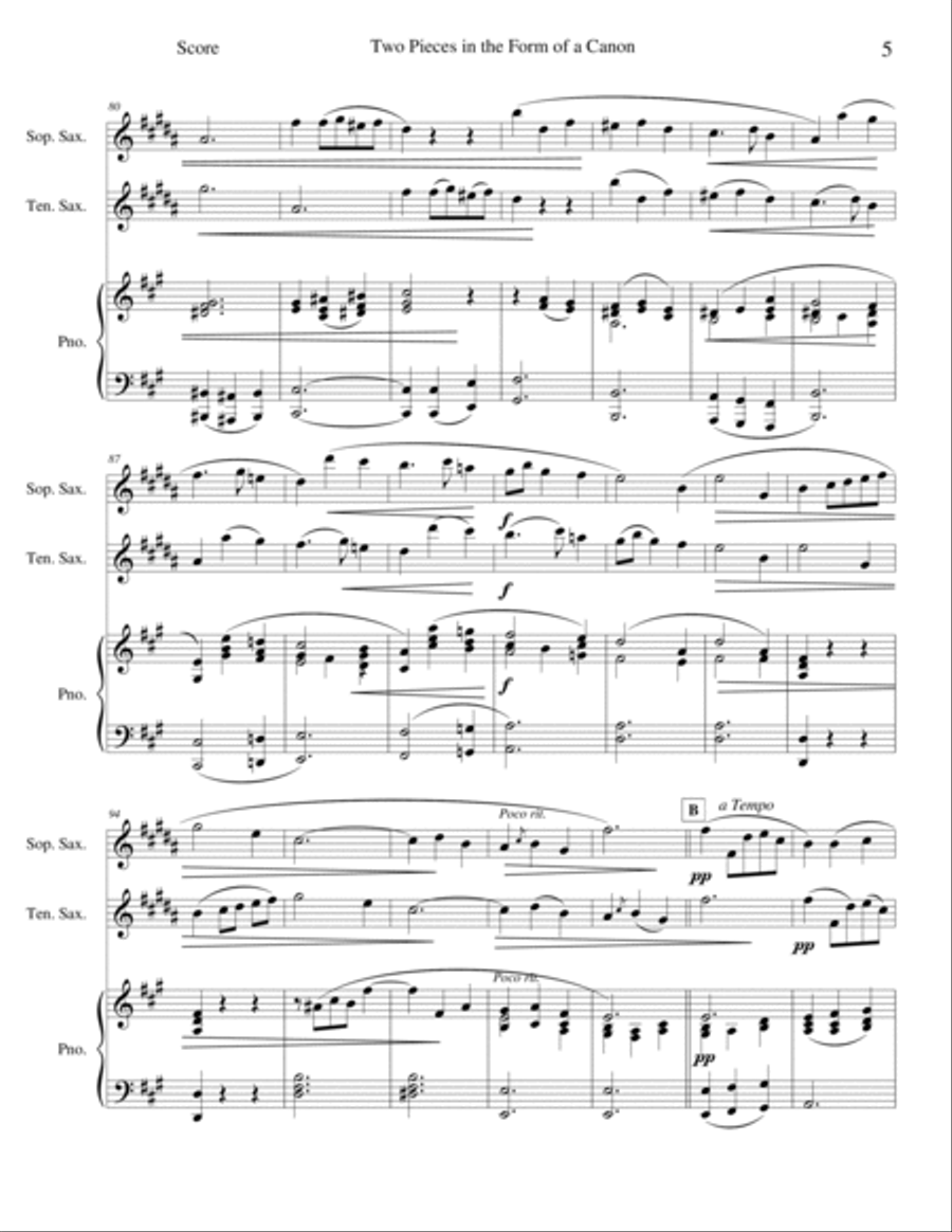 Two Pieces in the Form of a Canon Woodwind Duet scores gallery preview page 5