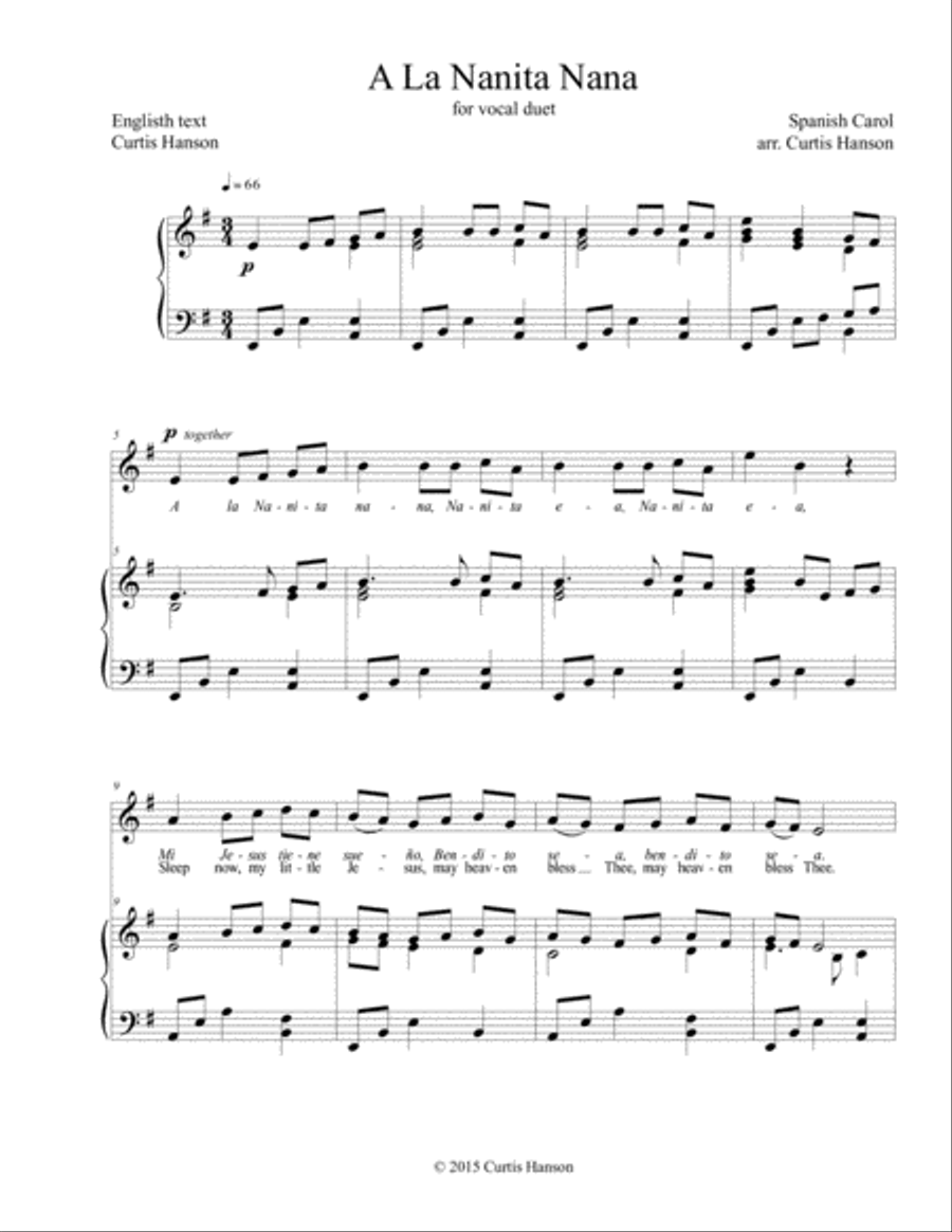 A La Nanita Nana (2 pt.) A La Nanita Nana (2 pt.) SA scores gallery preview page 1