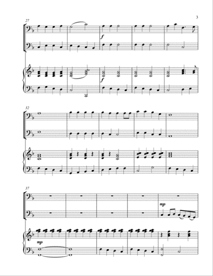 A Fun Christmas Medley (bass C instrument duet) Easy Piano scores gallery preview page 4