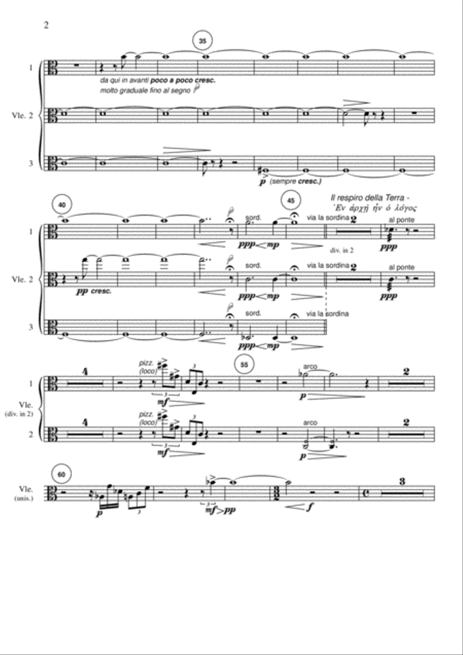 Stefano Maria Torchio: En Archè en o Logos - Viola part Chamber Orchestra scores gallery preview page 2