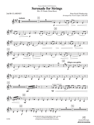 Serenade for Strings Mvt. IV Finale (Tema Ruso): 2nd B-flat Clarinet