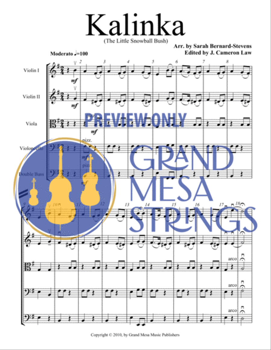 Kalinka - Russian Folk Song String Orchestra scores gallery preview page 2
