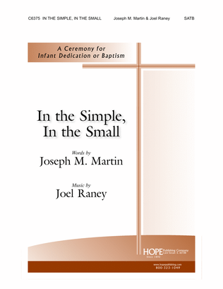 Book cover for In the Simple, In the Small: A Ceremony for Infant Dedication-Digital Download