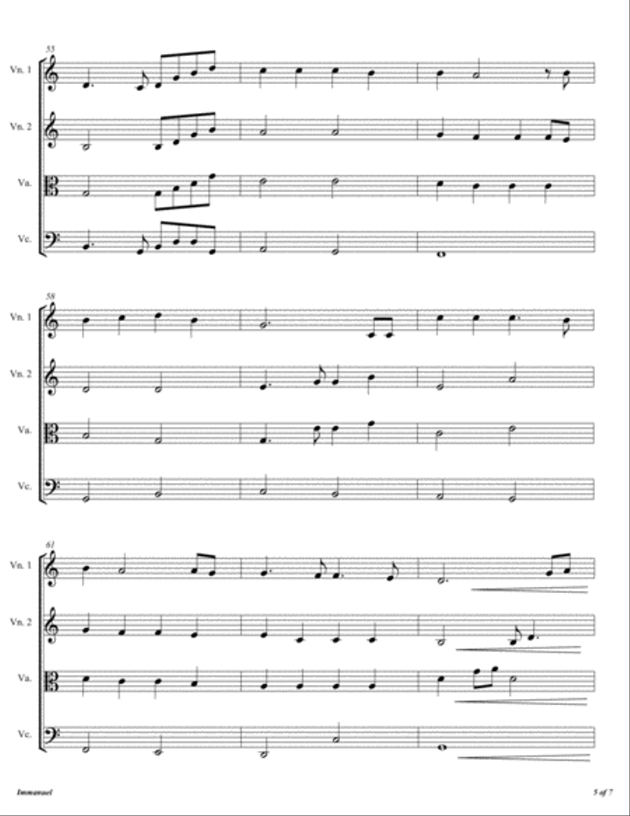 Immanuel Immanuel String Quartet scores gallery preview page 6