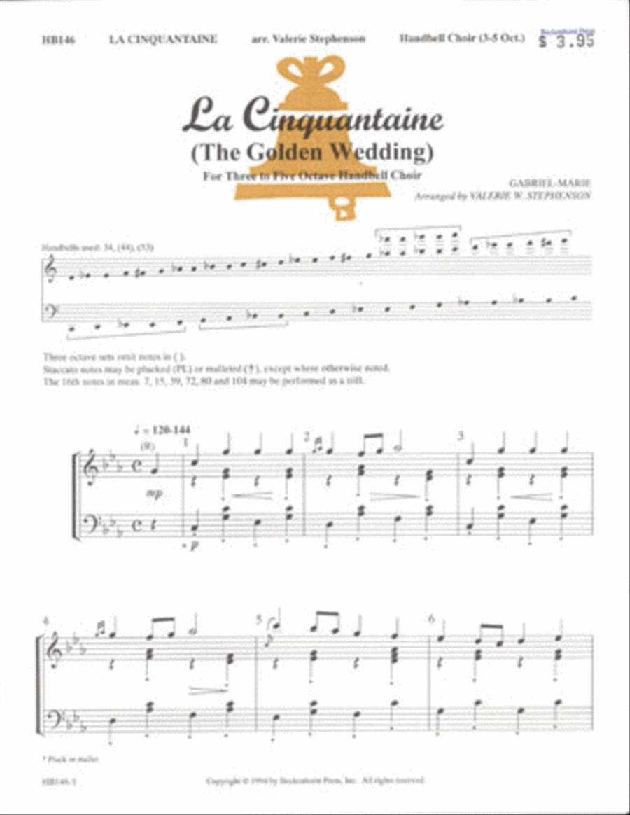 La Cinquantaine (The Golden Wedding) 5-Octaves scores gallery preview page 1