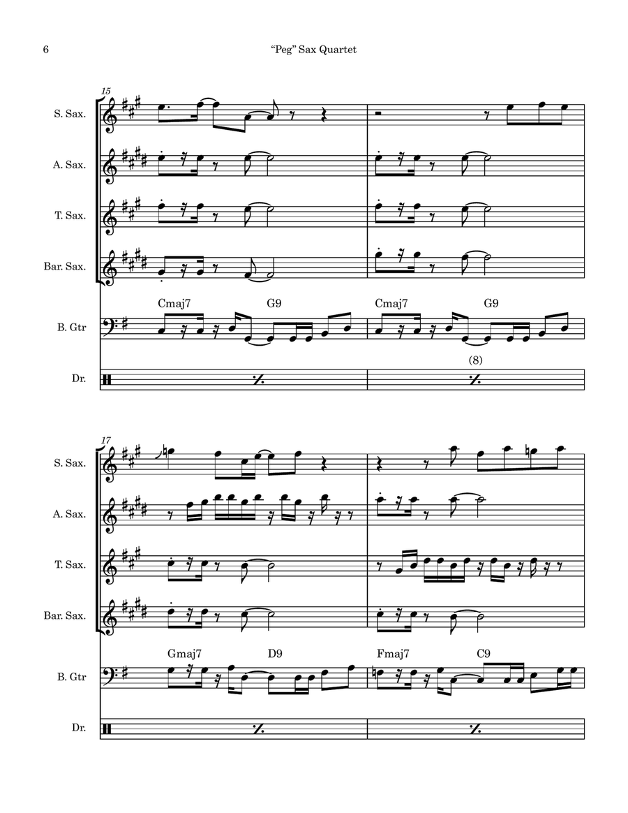 Peg Saxophone Quartet scores gallery preview page 6