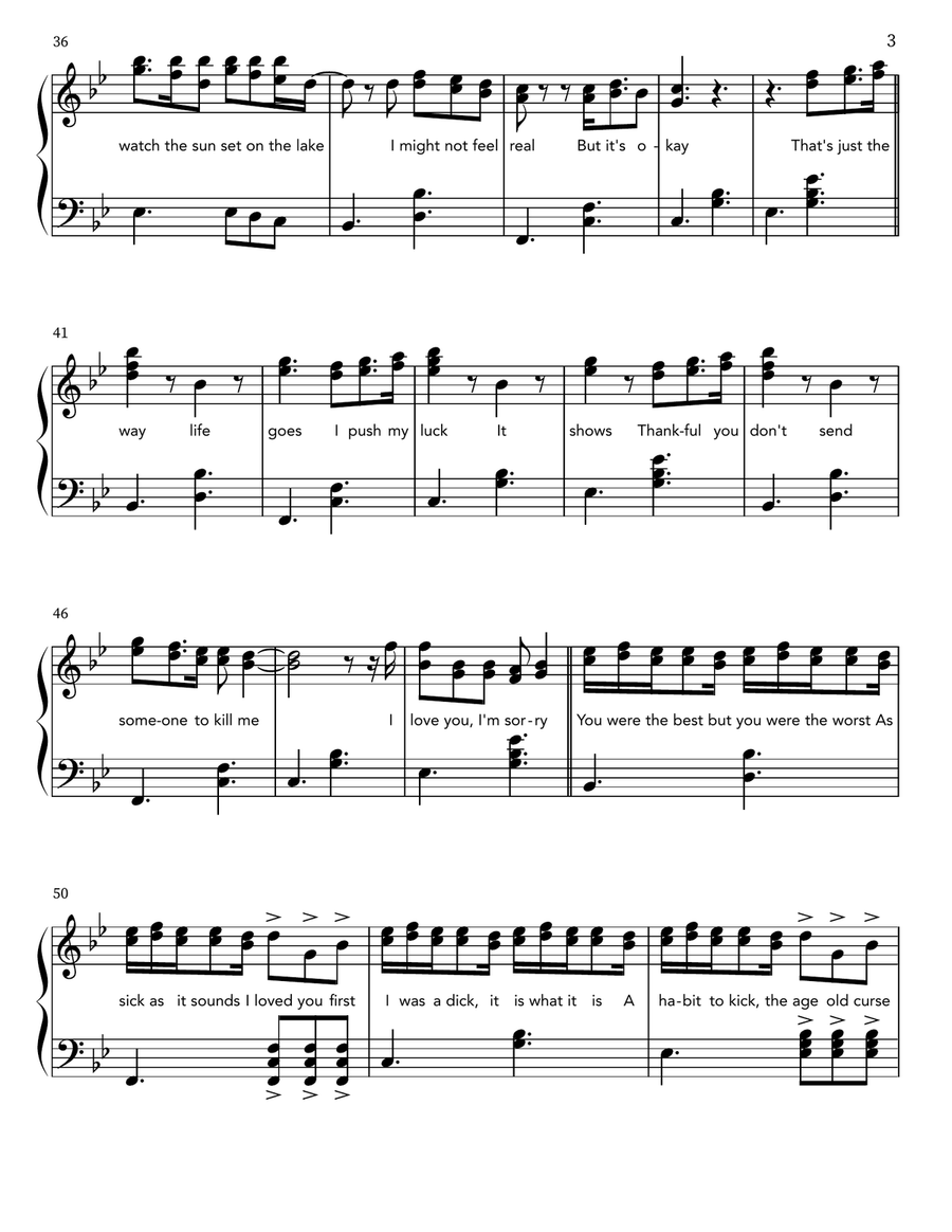I Love You, I'm Sorry Piano scores gallery preview page 3