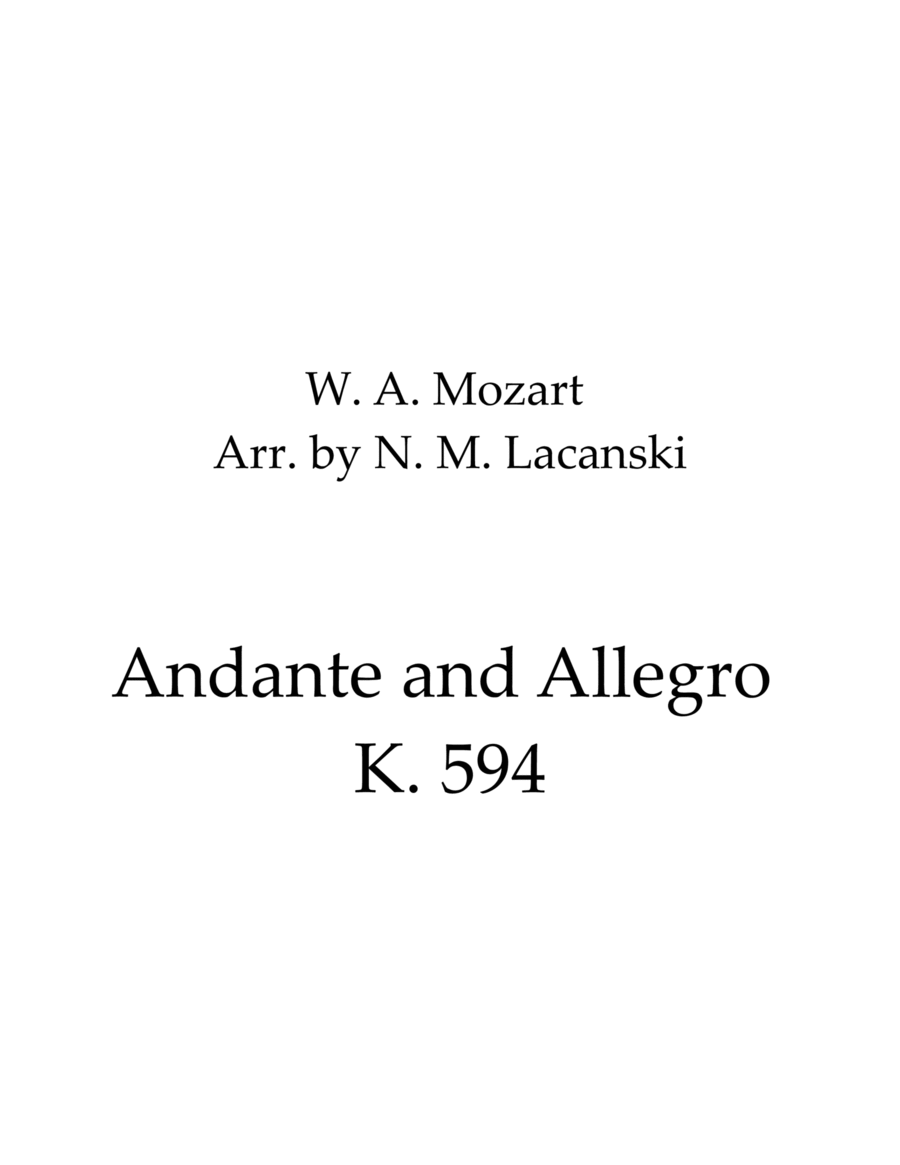 Andante and Allegro K. 594 image number null