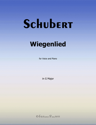 Book cover for Wiegenlied, by Schubert, in G Major